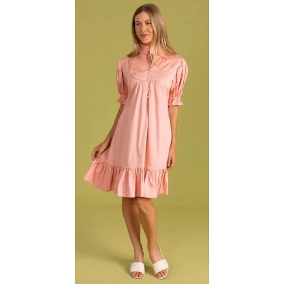NWT S'edge Erin dress in tulip, Vintage Pink, Ruffle Hem, Large - Picture 1 of 5
